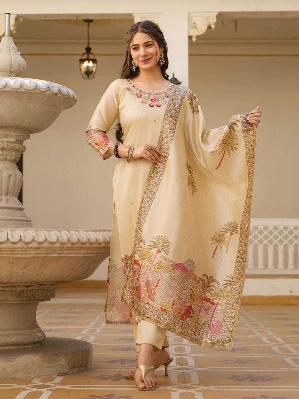 Assam Silk Embroidery Suit - MYLUXURY LANE ENTERPRISE